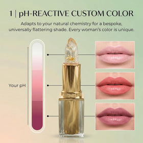 Areliaa Skin lipstick beside coffee cup showing transferproof performance benefit