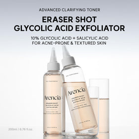ARENCIA Erasor Shot bottle cap detail highlighting secure closure benefit