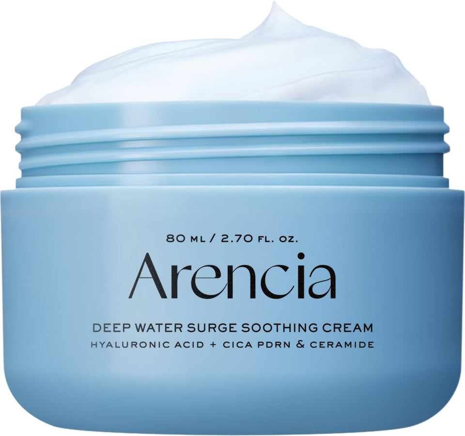 ARENCIA front jar showing blue packaging and elegant label for clear identification and appeal