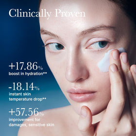 ARENCIA in-use application on fingertips showing quick absorption and non-greasy benefit