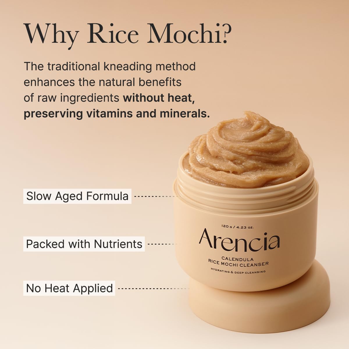 ARENCIA open jar showing rich cream for lasting skin hydration