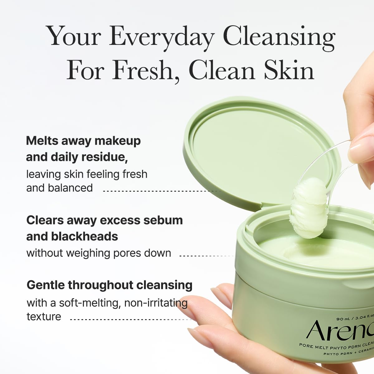 ARENCIA Pore Melt removing foundation and mascara demonstration for effective cleansing