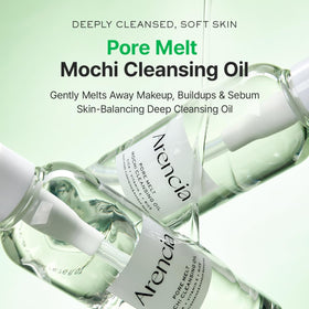 ARENCIA pump dispensing oil texture that dissolves makeup easily
