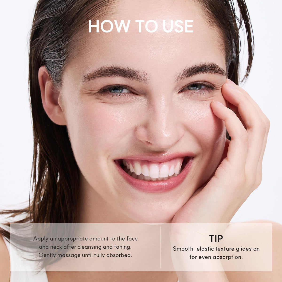 ARENCIA skin absorption demonstration showing fast-absorbing finish benefit