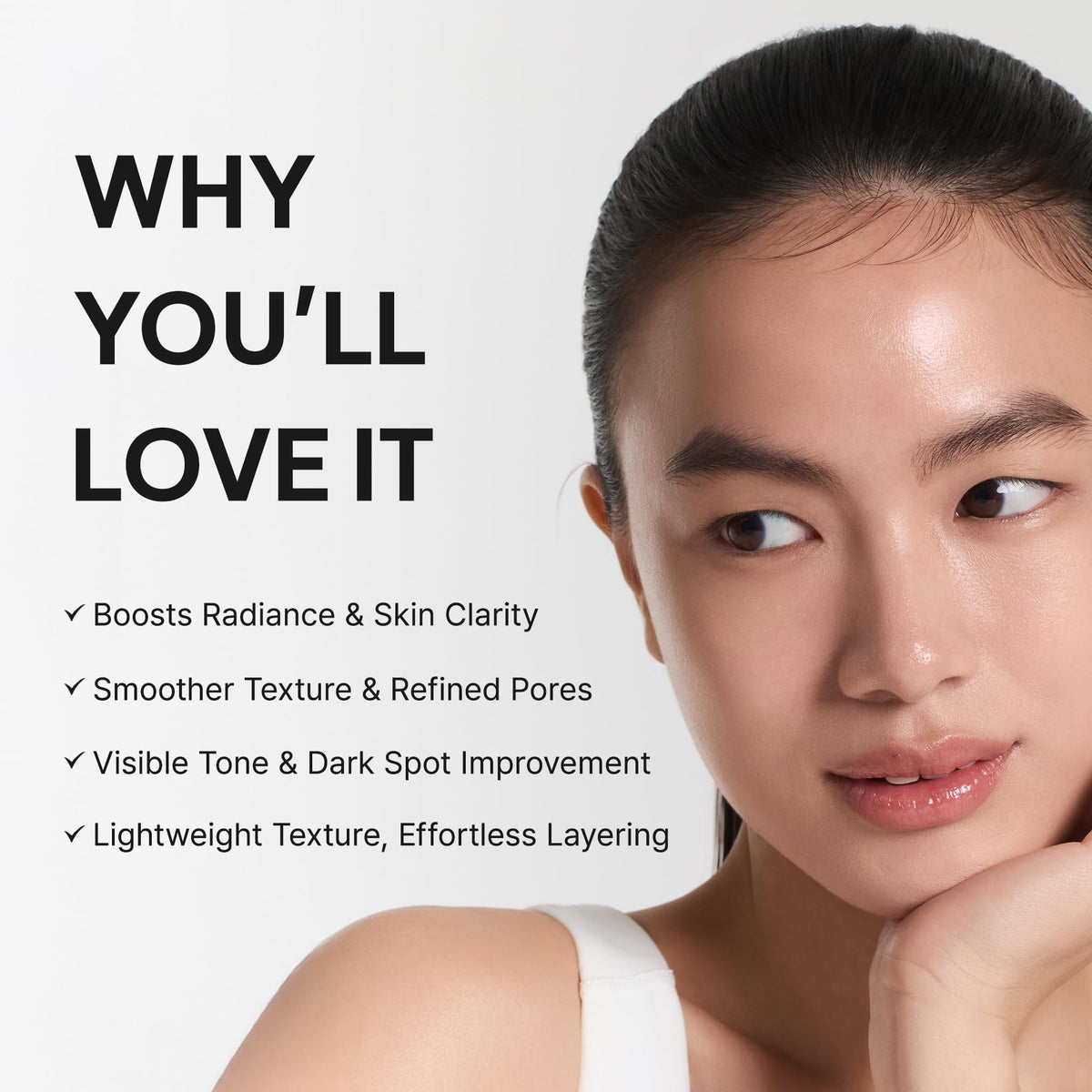 ARENCIA close-up of clear essence texture showing fast absorption benefit