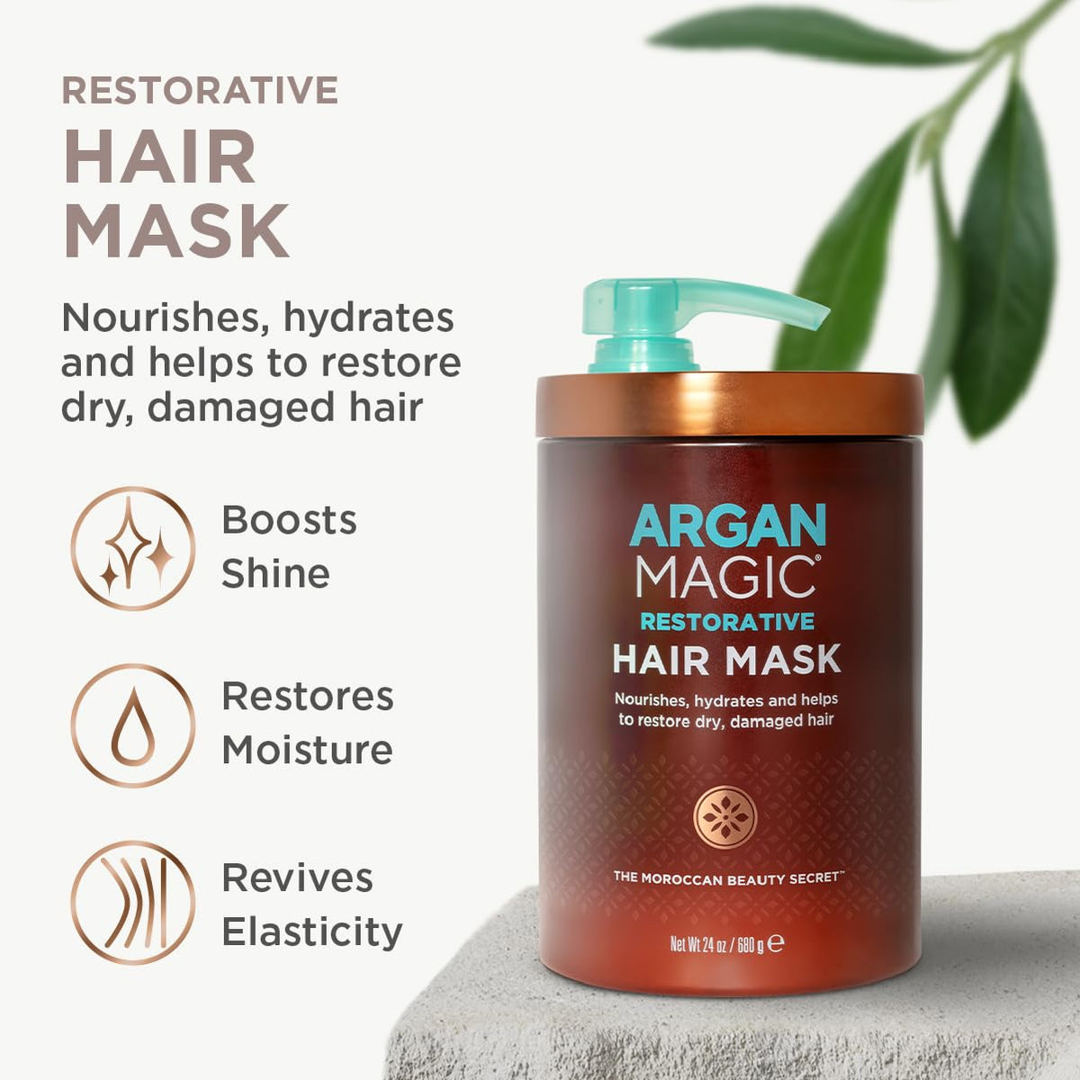 Applying Argan Magic in hands to wet hair demonstrating easy spread and hydration