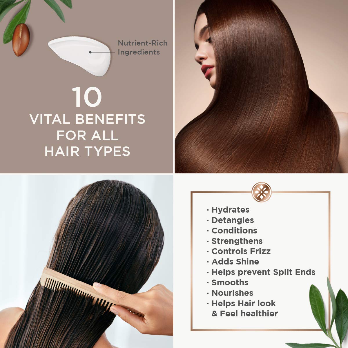 Argan Magic before-and-after hair comparison showing frizz reduction