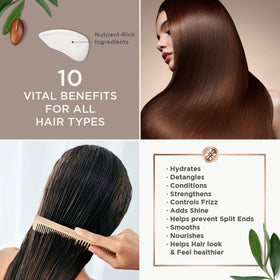 Argan Magic before-and-after hair comparison showing frizz reduction