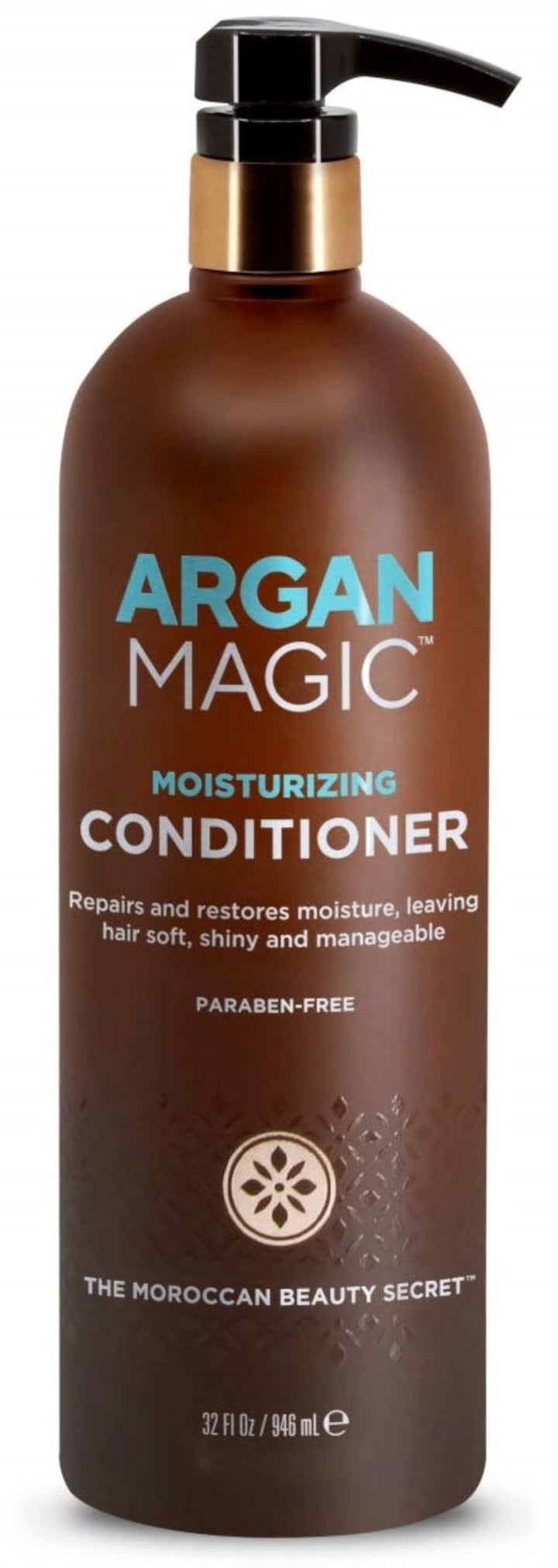 Argan Magic front 32 oz bottle showing product benefit of long-lasting hydration