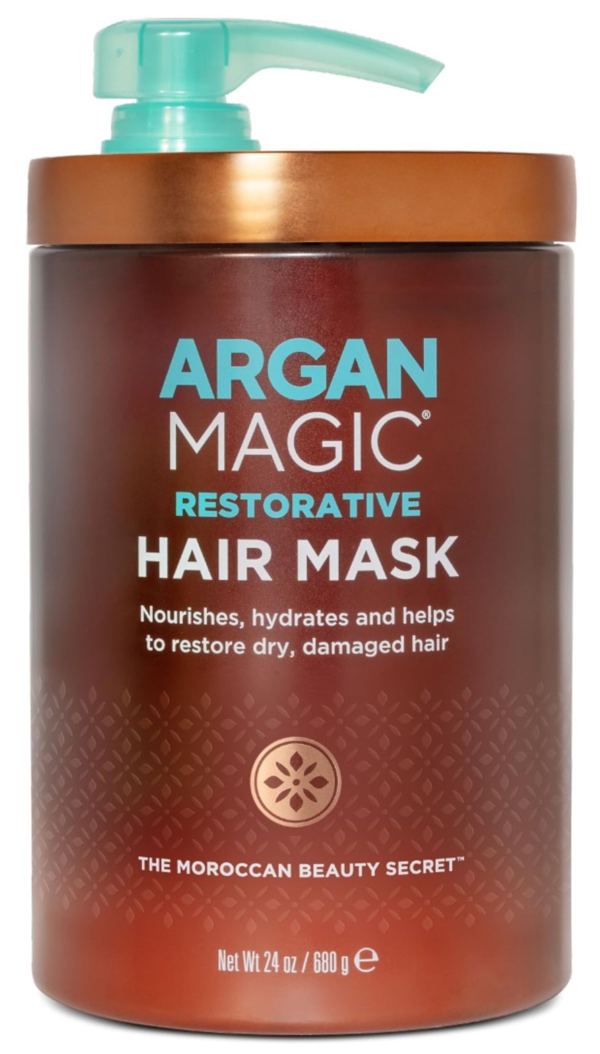 Argan Magic front jar showing label and 24 oz size for nourishing treatment