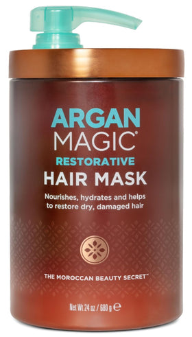 Argan Magic front jar showing label and 24 oz size for nourishing treatment