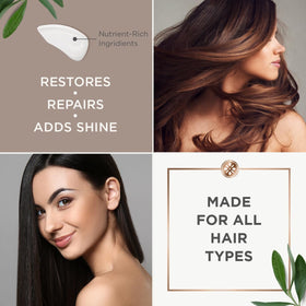 Argan Magic on bathroom shelf in lifestyle setting suggesting routine repair and shine
