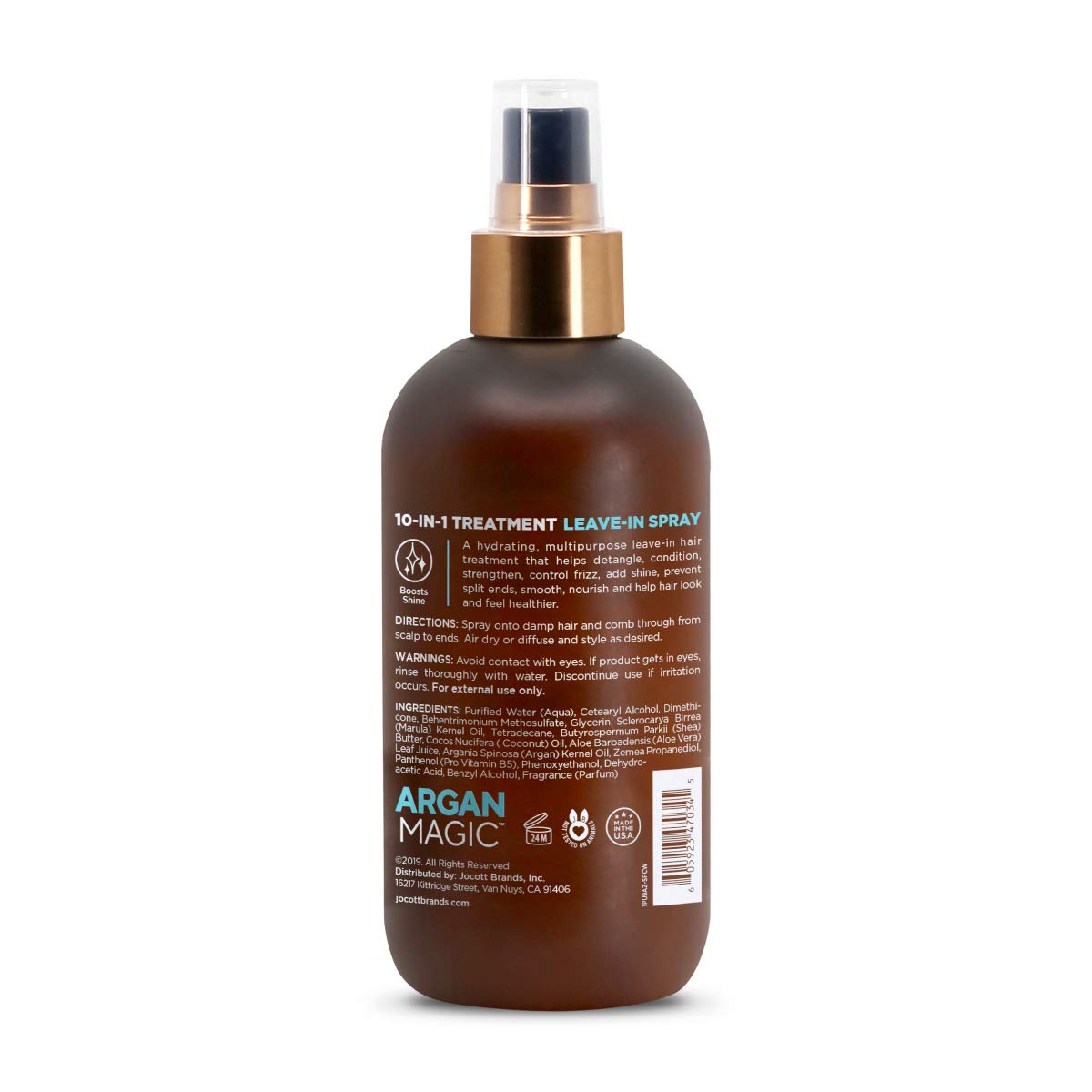 Argan Magic mist spraying from nozzle for even lightweight coverage