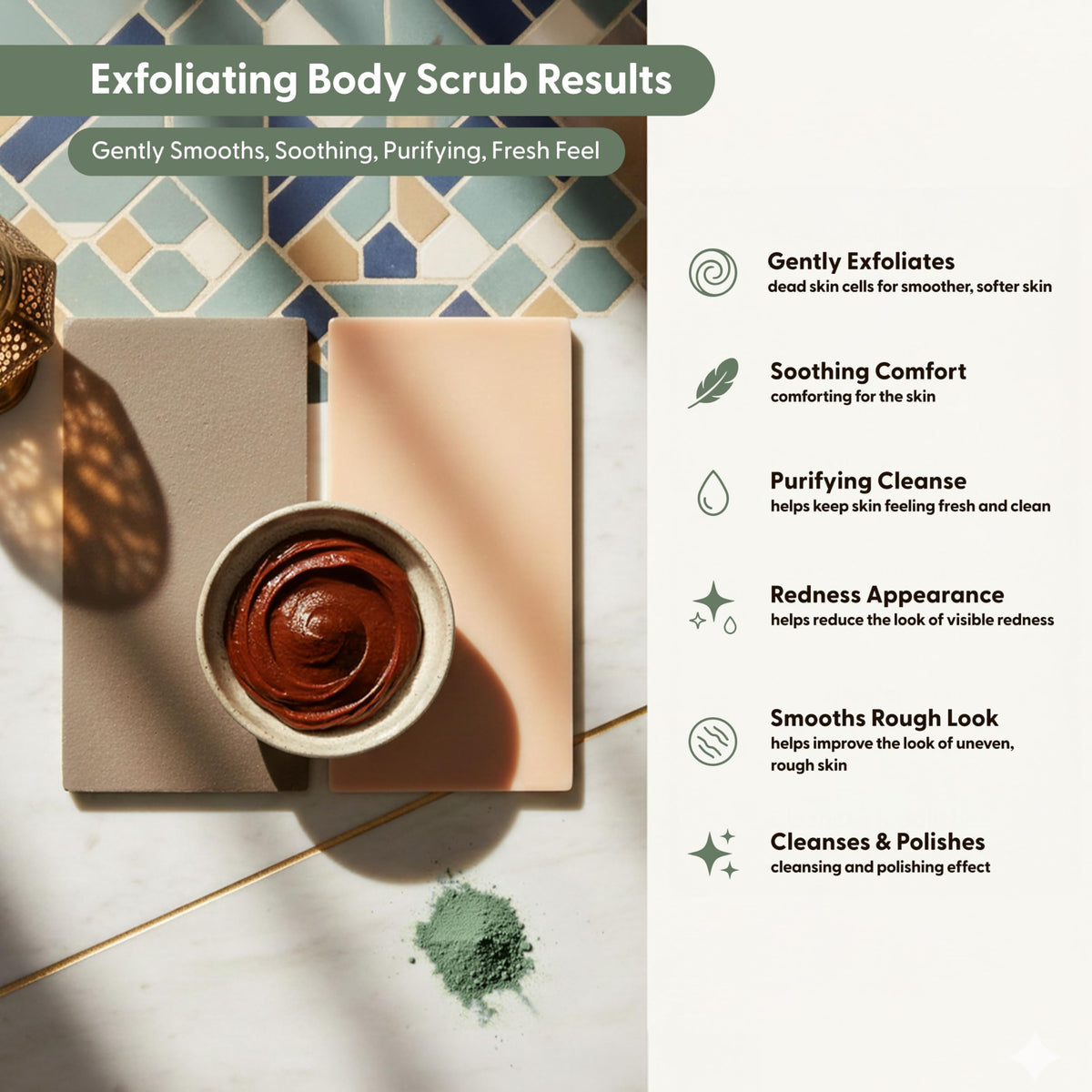 Argaviva applying scrub to forearm showing smooth exfoliation benefit