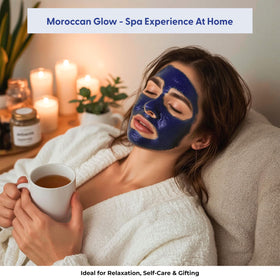 Argaviva mask jar on bathroom shelf suggesting at-home spa benefit