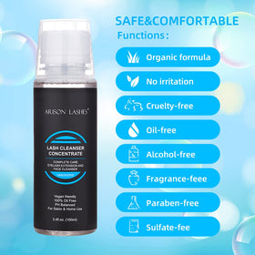 ARISON LASHES concentrate being poured to mix with distilled water for accurate dilution