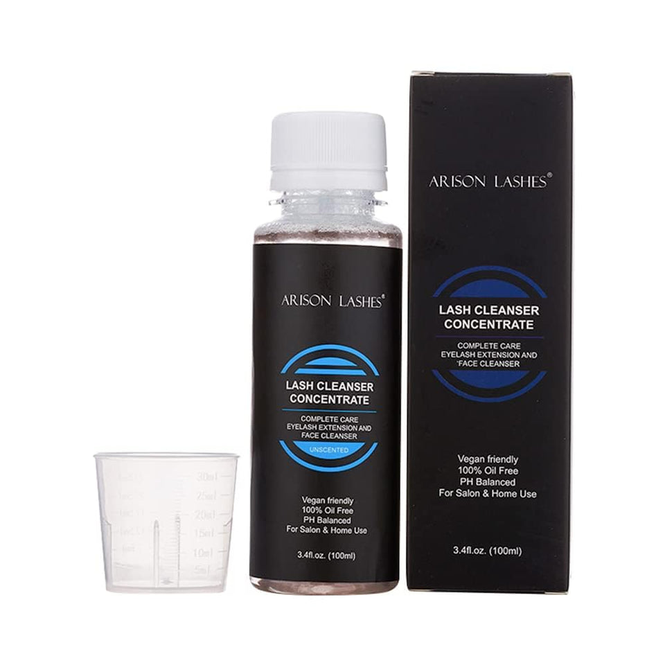ARISON LASHES front label on 100ml concentrate bottle shows product clarity and benefits