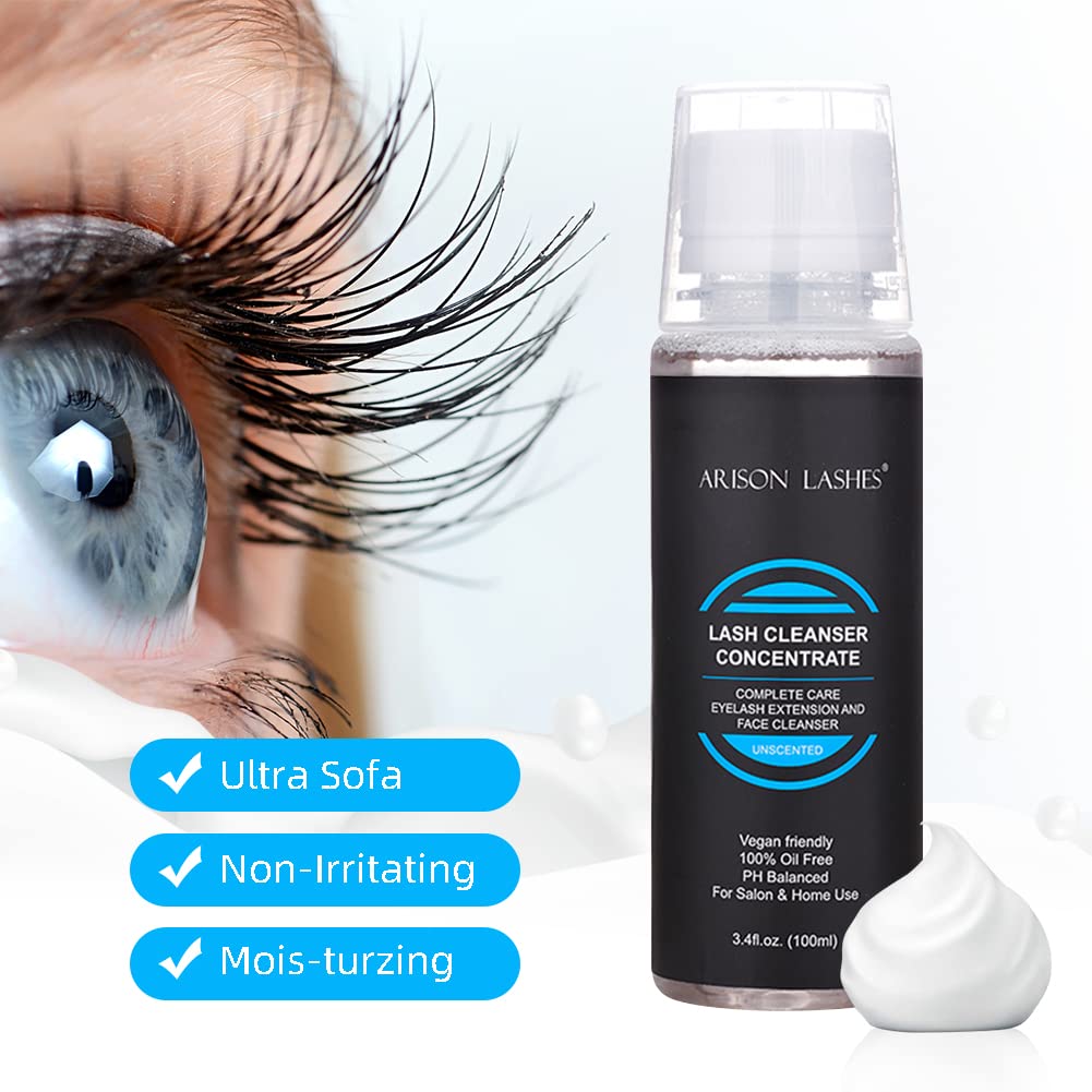 ARISON LASHES used by a technician cleansing lash extensions in a salon setting