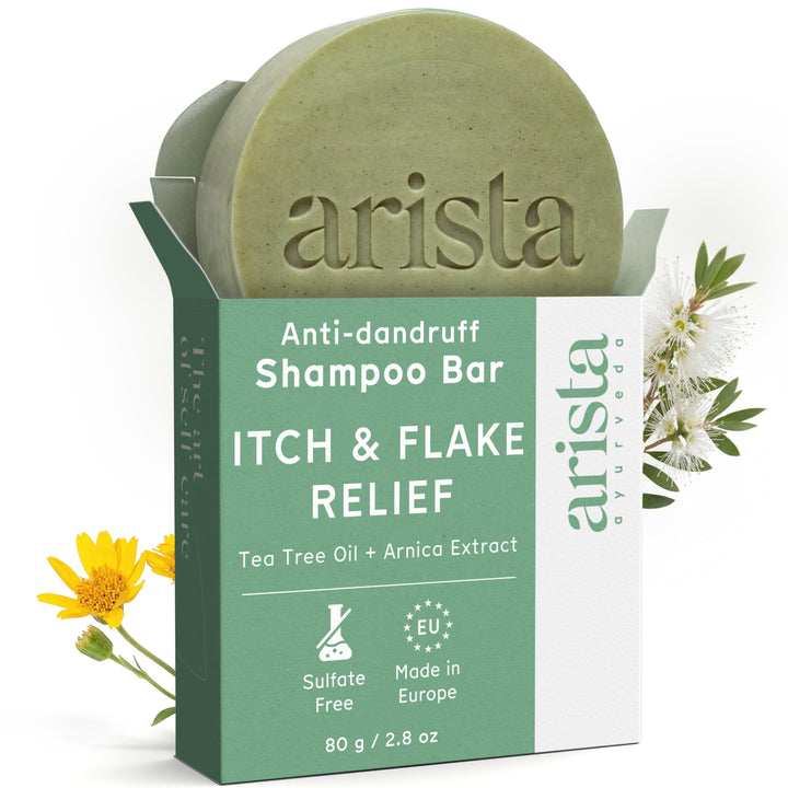 Arista front packaging showing shampoo bar and eco-friendly box benefit travel-ready