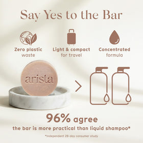 Arista ayurveda bar placed on bath shelf showing natural aesthetic and storage