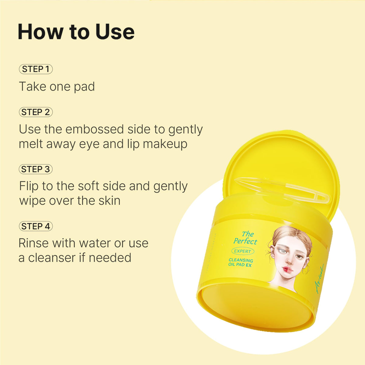 Ariul open container with stacked pads showing ready-to-use convenience