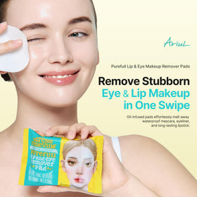 Ariul close-up dual-sided pad revealing textured and smooth surfaces for effective removal