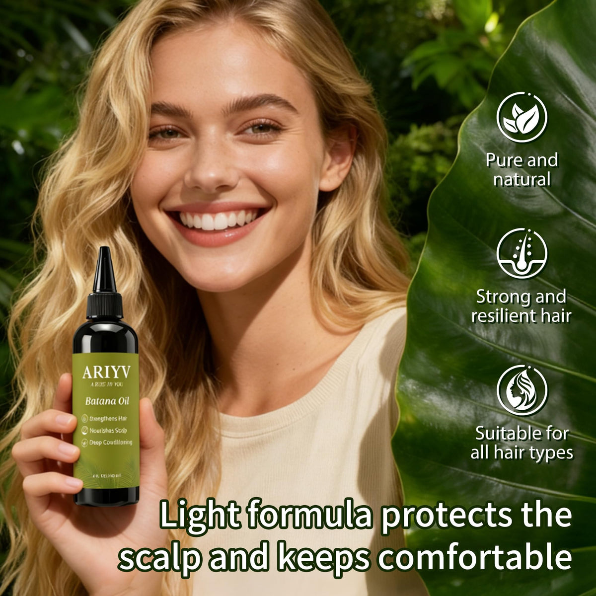 Scalp massage with Ariyv Batana Oil demonstrating stimulation and strengthening benefit