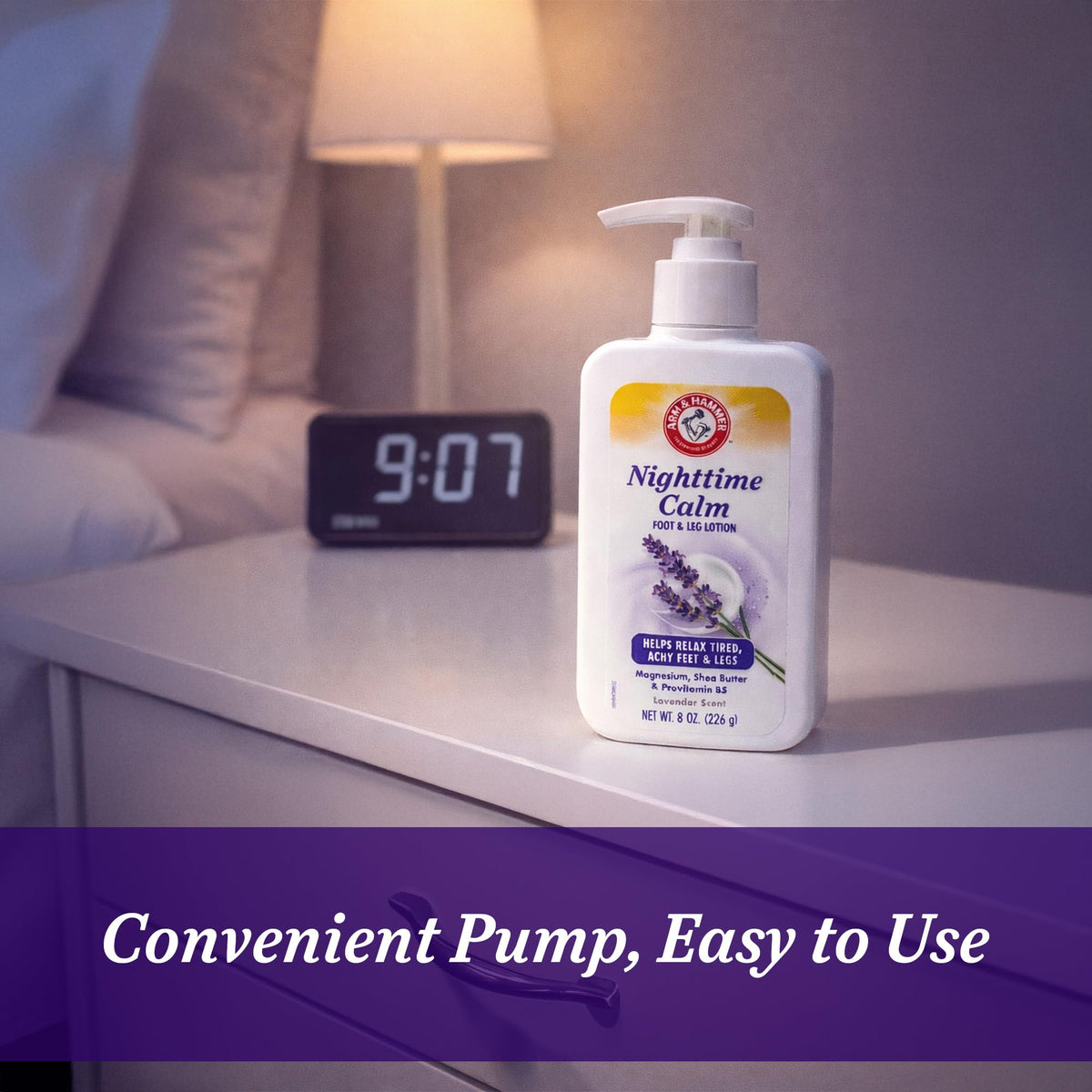Arm & Hammer ingredient label with shea butter and magnesium emphasizing hydration