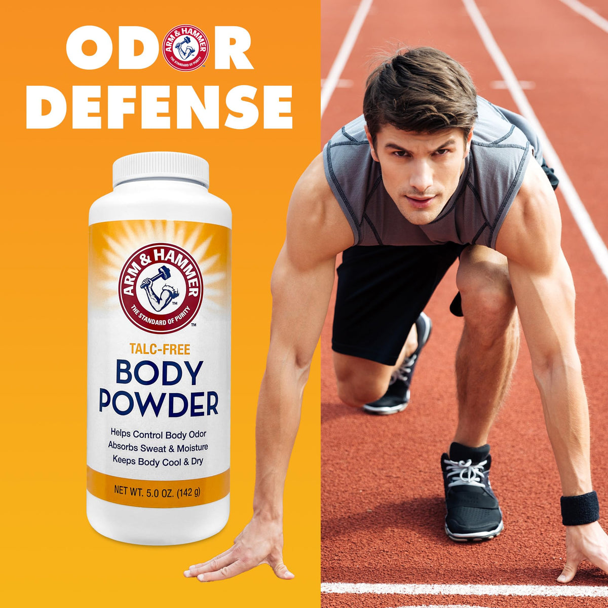 Arm & Hammer three-pack size comparison with hand showing travel-friendly bottles and everyday supply
