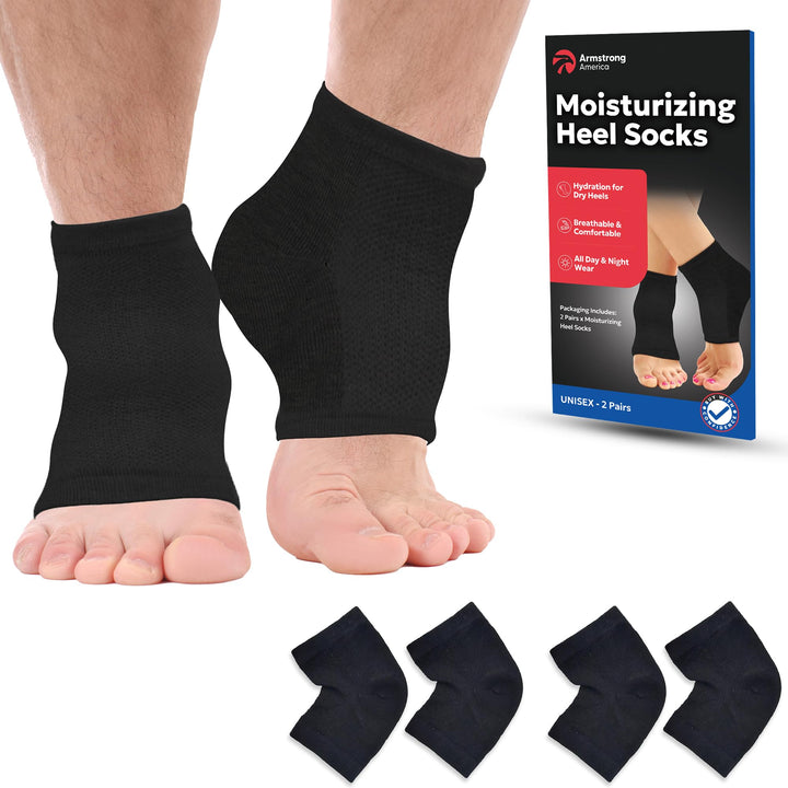 ARMSTRONG AMERICA front packaging showing aloe socks and benefits