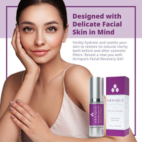 Arnique gel being applied to cheek to soothe skin after treatment