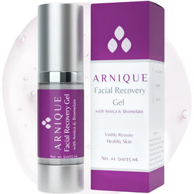 Arnique front jar of facial arnica gel showing clean packaging and soothing benefit
