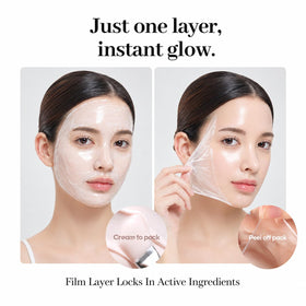 AROCELL peeling film in hand demonstrating easy removal and gentle exfoliation benefit