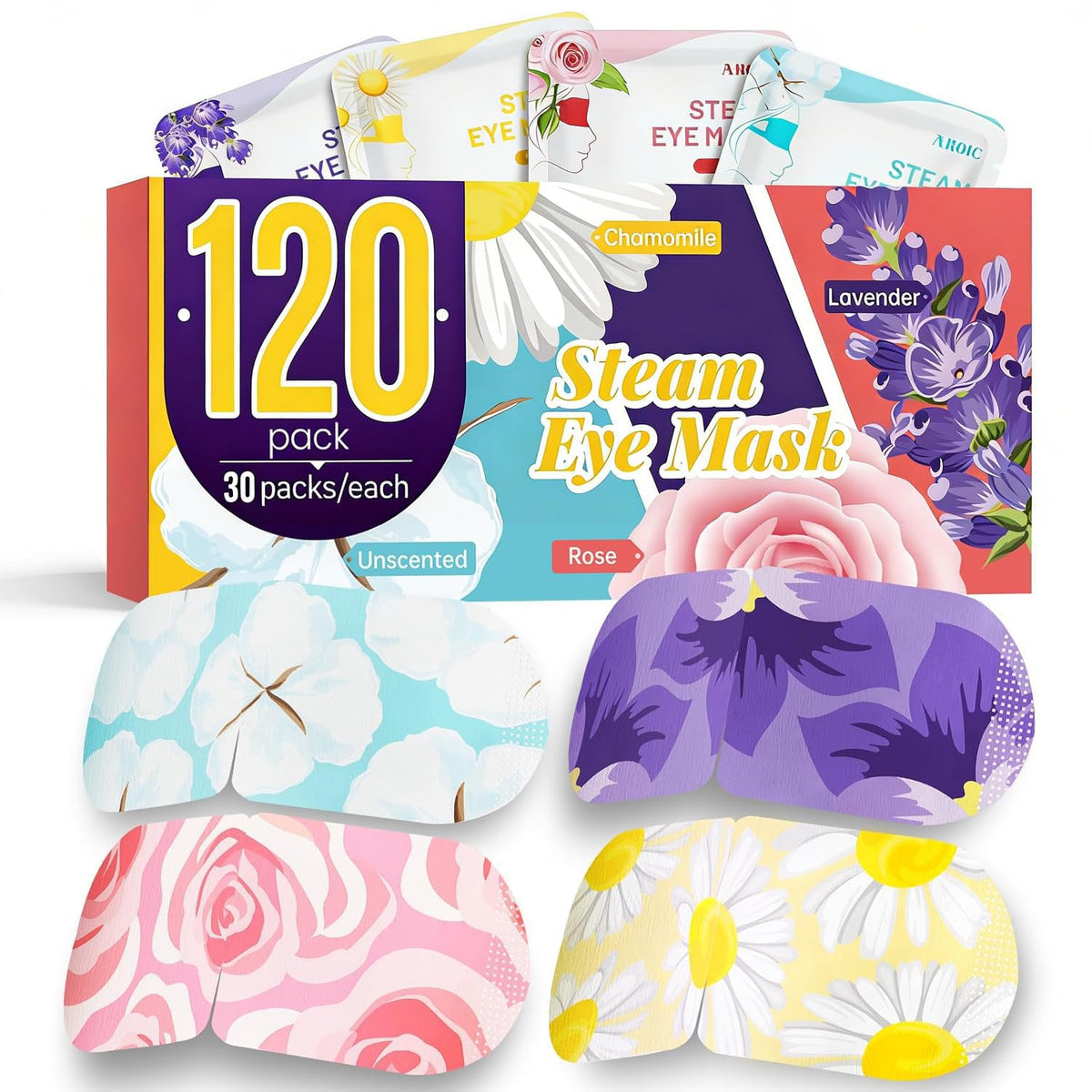 AROIC front packaging showing 120-pack and scent variety for easy selection