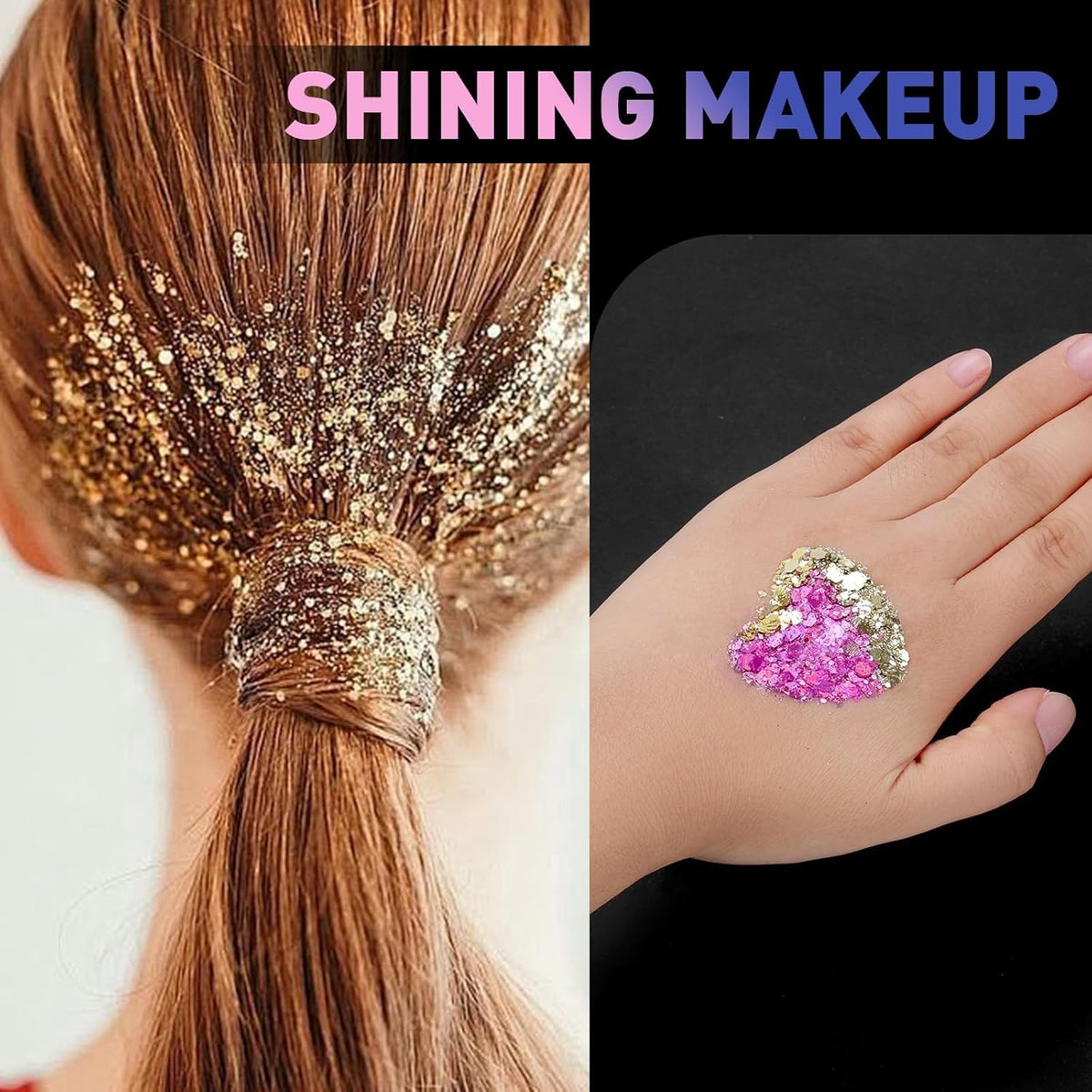 AROIC hair roots glitter accent adding shimmer and long-wear scalp-safe sparkle