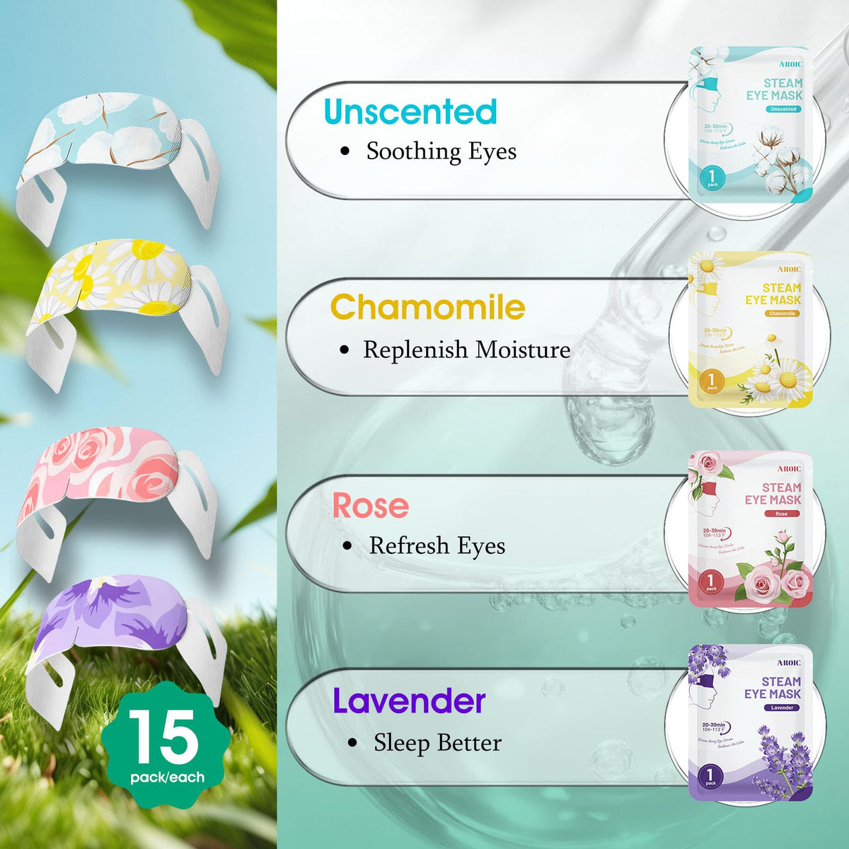 AROIC individually wrapped mask highlighting hygienic, portable convenience