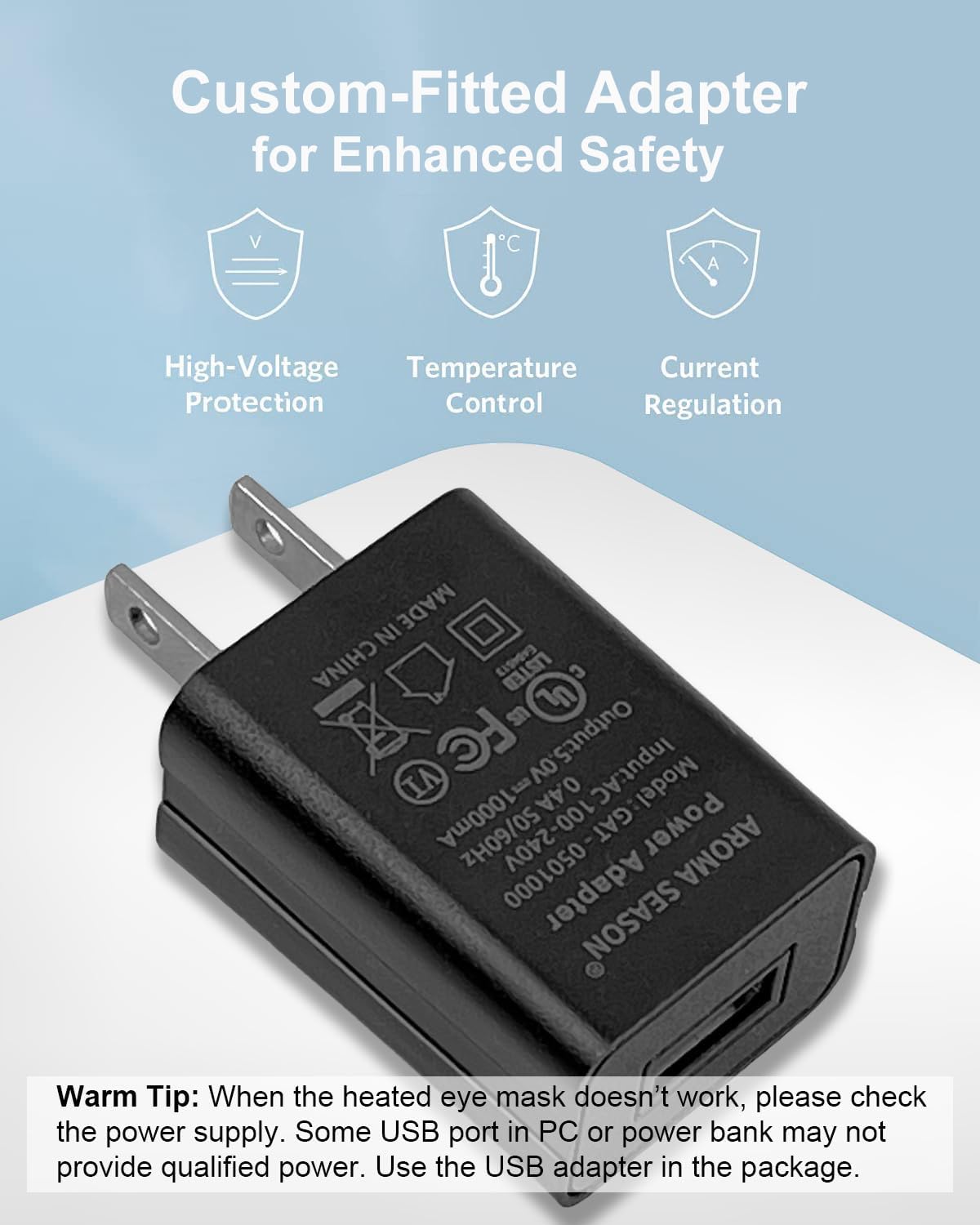 Aroma Season USB connected to power bank for portable warm compress use