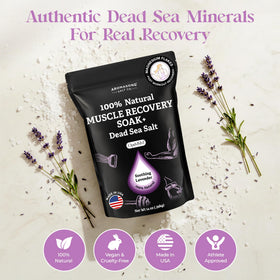 Aromasong bathside lifestyle scene with towel and candle promoting calming soak ritual