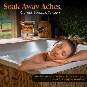 Aromasong salt dissolved in bathtub for a relaxing mineral-rich soak at home