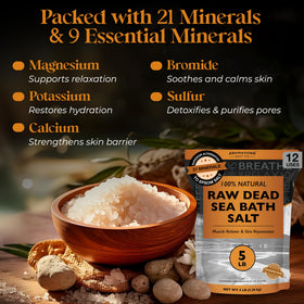 Aromasong salt in a bowl used for a foot soak to soothe and refresh tired feet