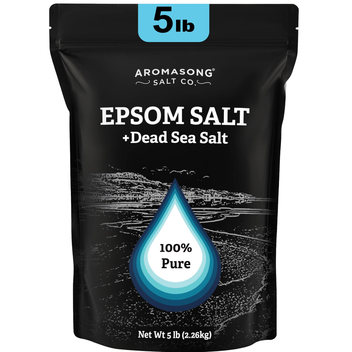 Aromasong front package showing 5 lb pouch and clear product benefit