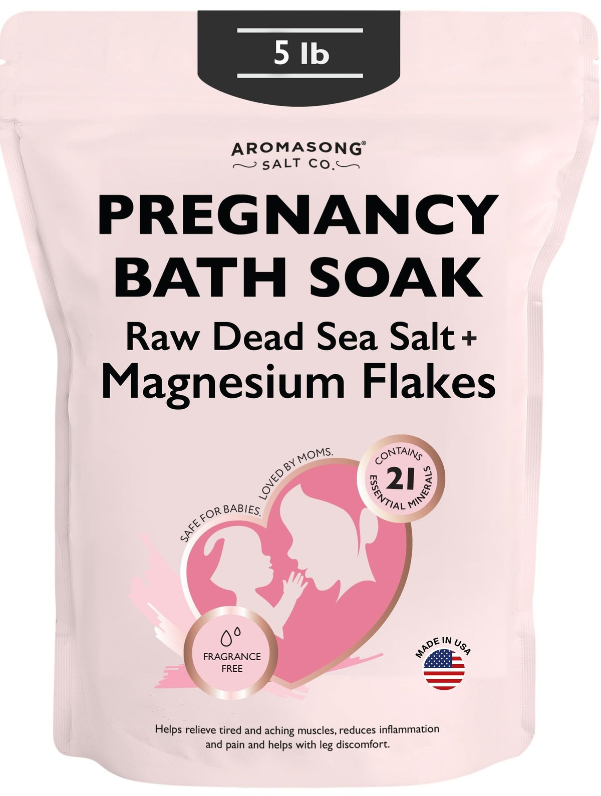 Aromasong front packaging showing 5 lb bag and product name benefits