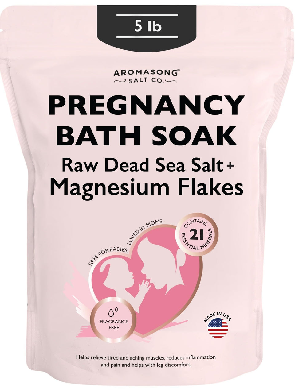 Aromasong front packaging showing 5 lb bag and product name benefits