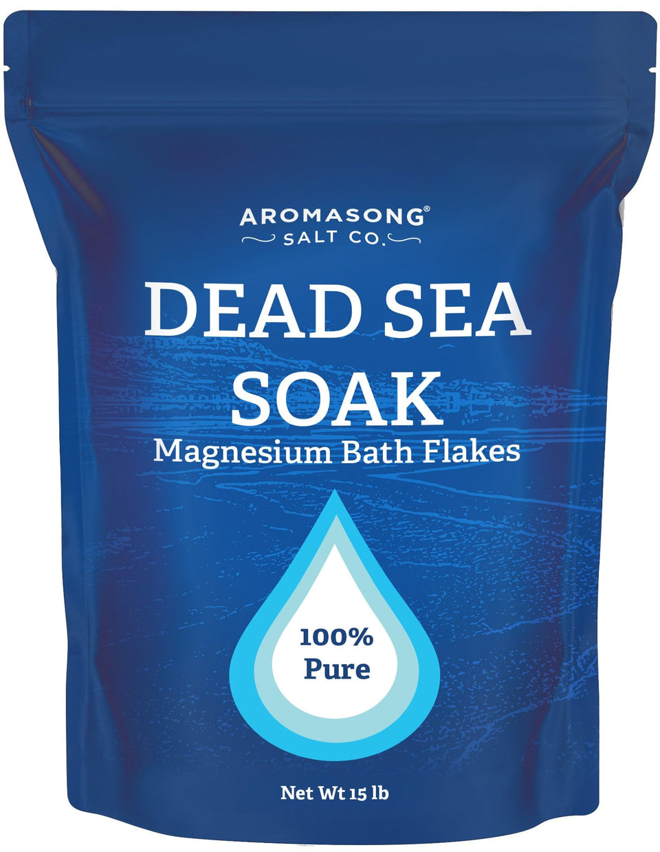Aromasong front packaging showing 15 lb bulk and clear labeling benefit convenience
