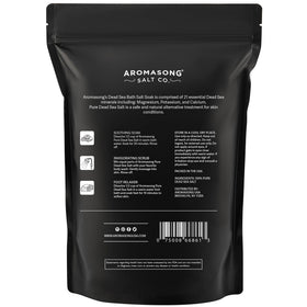 Aromasong label closeup highlighting mineral information and quality