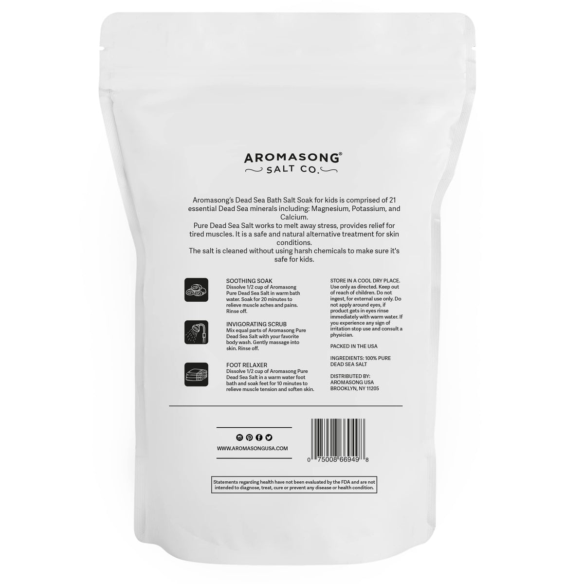 Aromasong label close-up showing 100% pure natural ingredients list