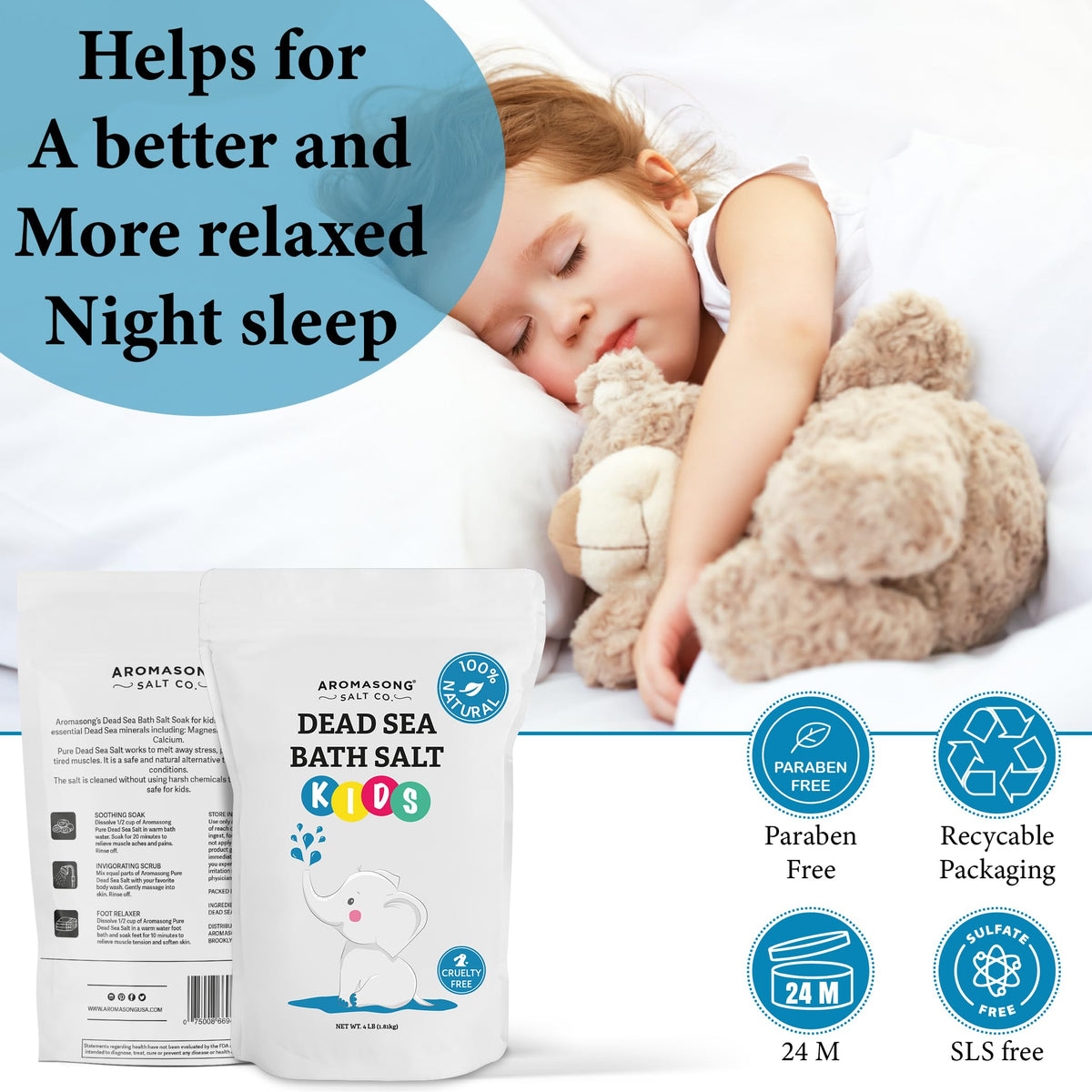 Aromasong package next to household items showing 4 lb size and value pack