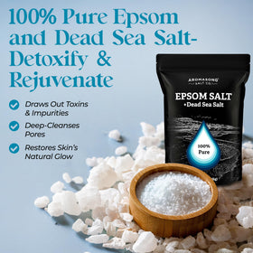 Aromasong salt pouring from pouch into hand for easy measurement benefit