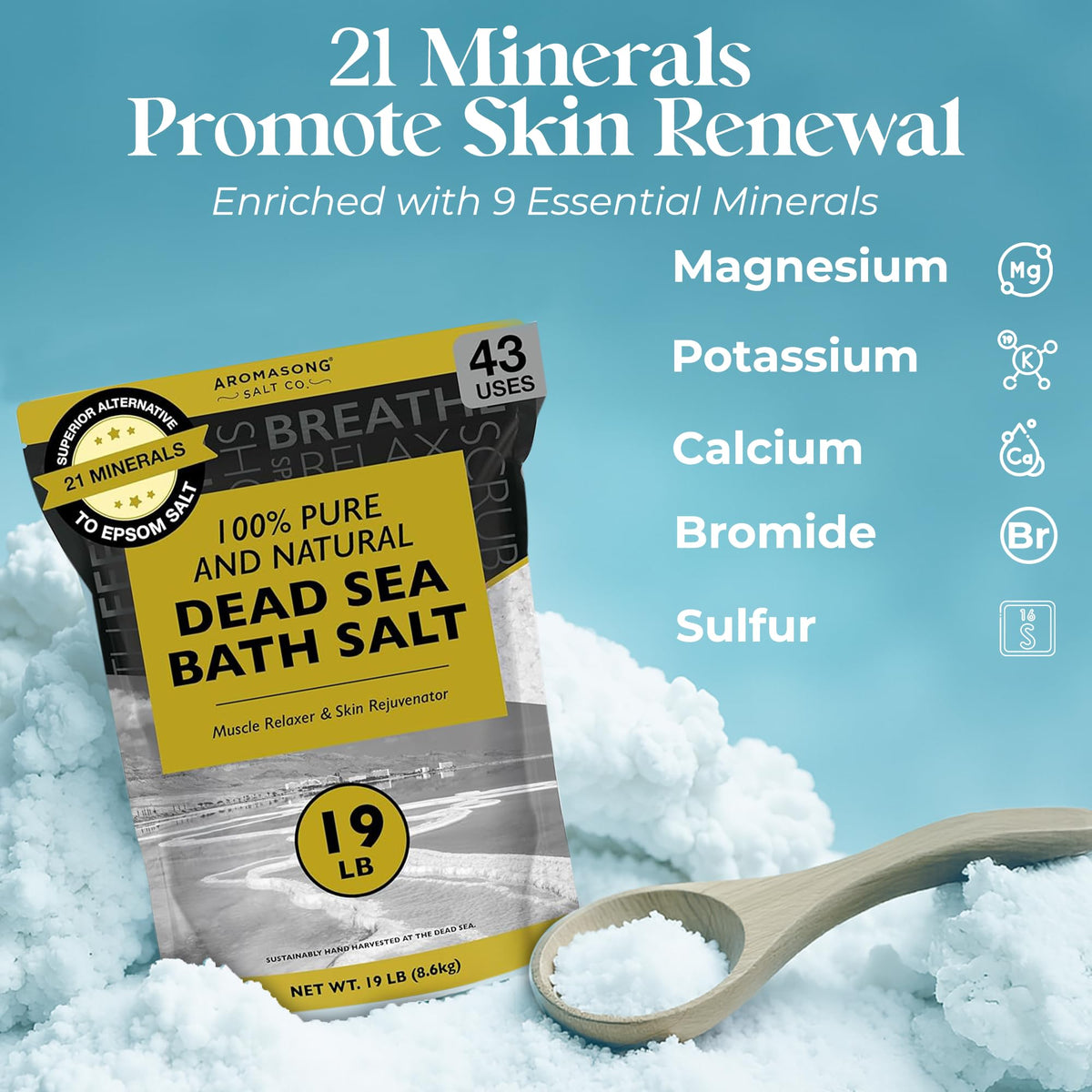 Aromasong salts dissolving in bathtub illustrating easy use for relaxing soaks