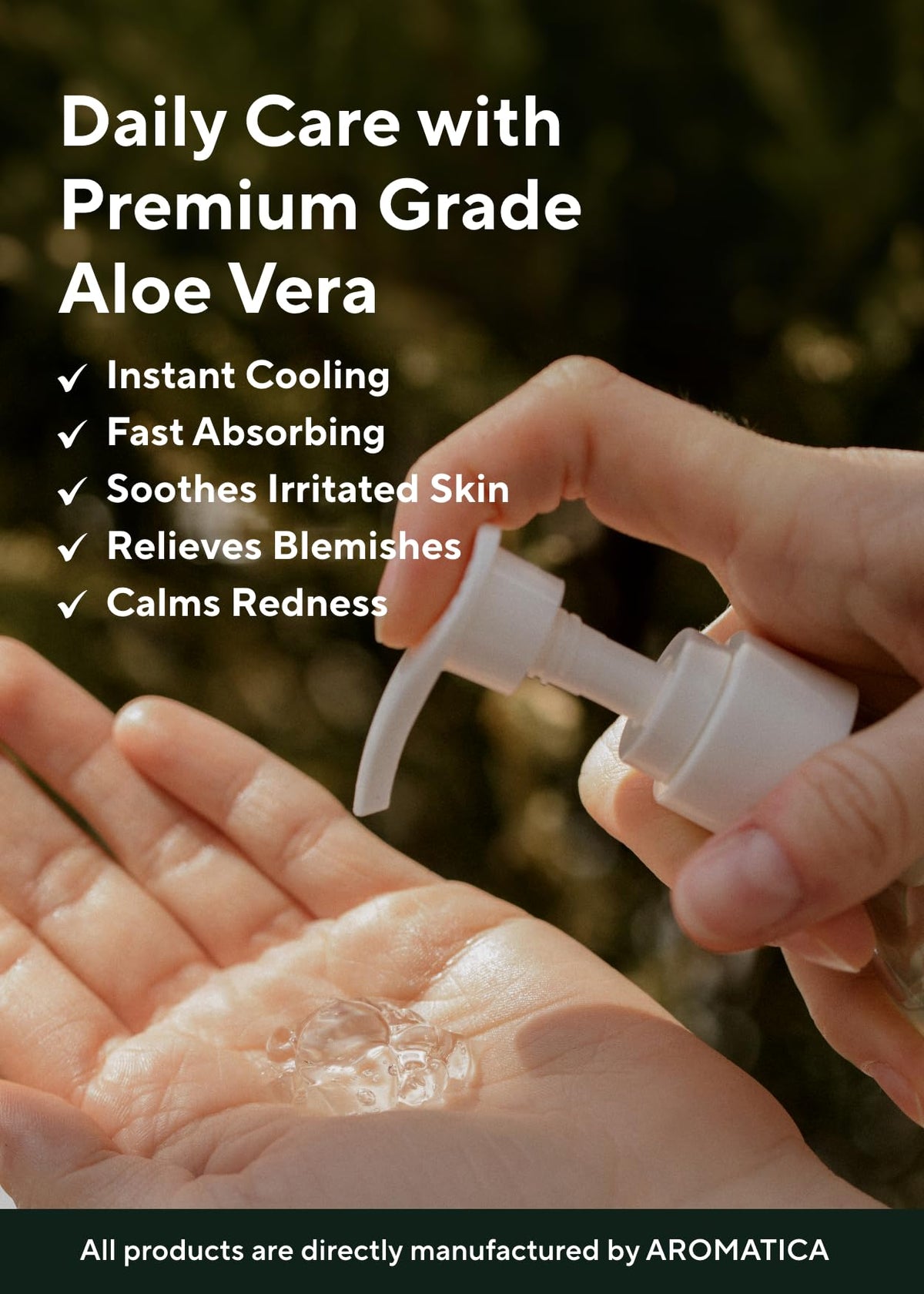 AROMATICA aloe gel smoothing through hair to hydrate and reduce frizz benefit